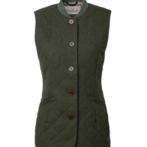 Allington Fill100 Tweed Vest Women Dark Green
