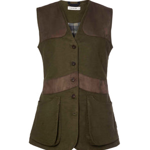 Elemore Moleskin Shooting Vest Women Forest Green