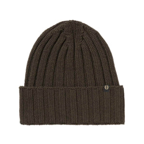 Point Wool Beanie Dark Brown