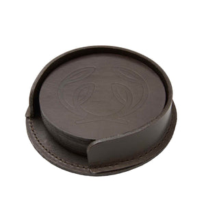 After Hunt Coaster Set Leather Brown