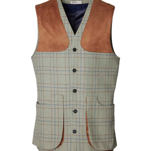 Wiston Shooting Tweed Vest Men Willow Green Checked