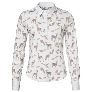 Leslie Half Placket Jersey Shirt Women Oh Deer Pink