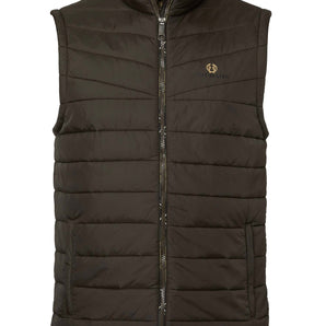 Quintin Padded Vest Men Leather Brown