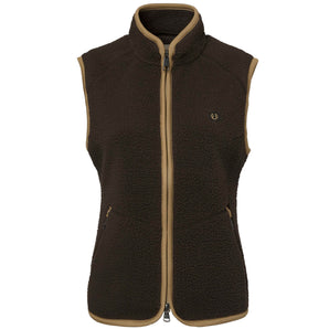 Pax Light Pile Vest Women Leather Brown
